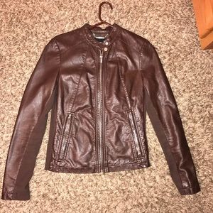 Women's Brown Leather Jacket by Express